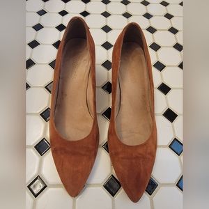 Madewell Rust Suede Heels